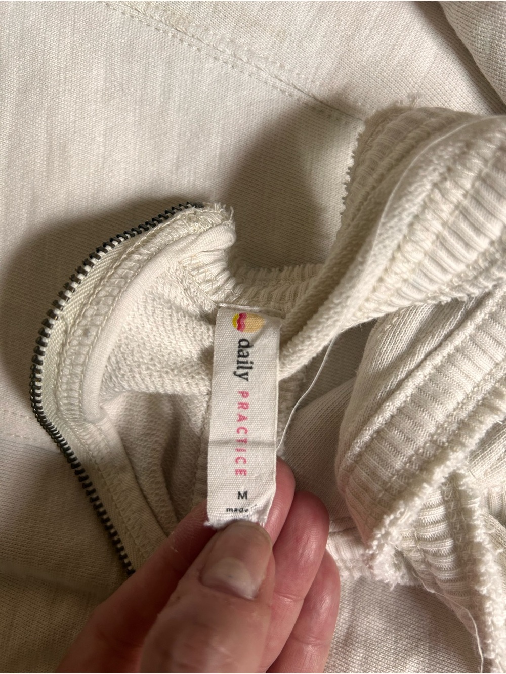 ANTHROPOLOGIE DAILY PRACTICE IVORY WIDE LEG JUMPSUIT SIZE MEDIUM - Picture 7 of 10